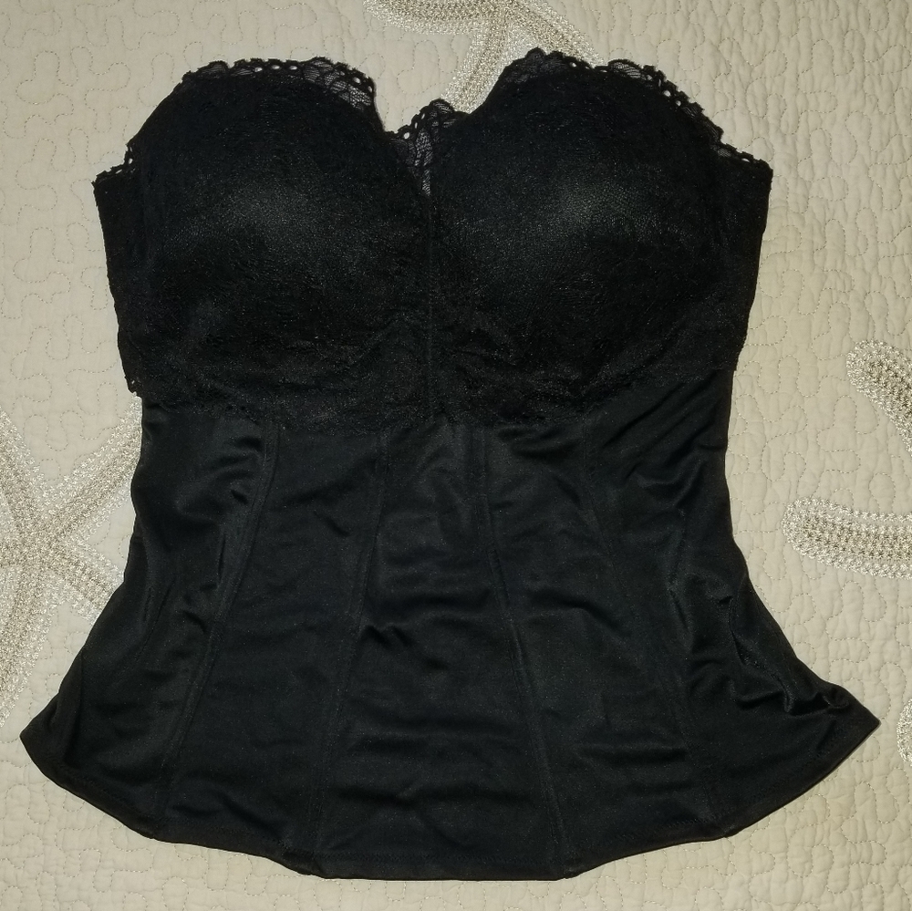 Black bra with plastic boning